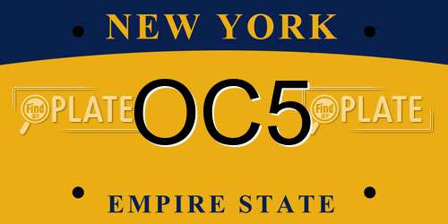 OC5 New York License Plate