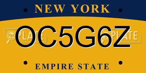 OC5G6Z New York License Plate