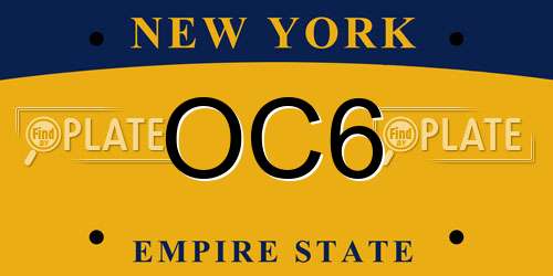 OC6 New York License Plate