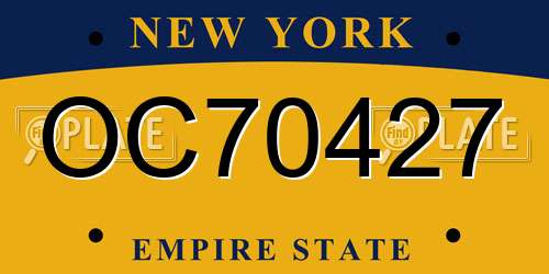 OC70427 New York License Plate