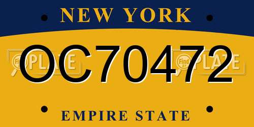 OC70472 New York License Plate