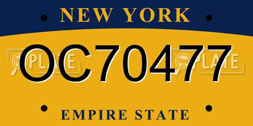 OC70477 New York License Plate