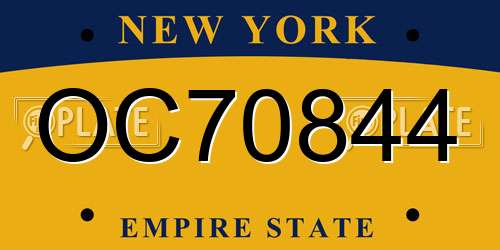 OC70844 New York License Plate