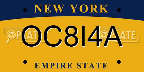 OC8I4A New York License Plate
