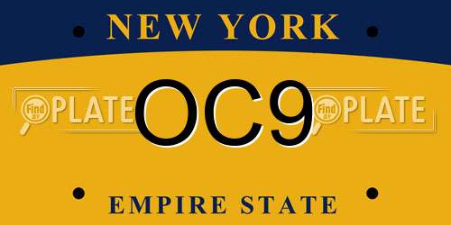 OC9 New York License Plate