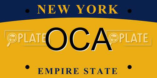 OCA New York License Plate