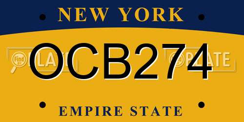 OCB274 New York License Plate