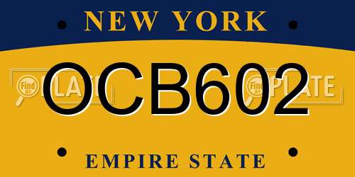 OCB602 New York License Plate