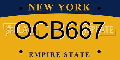 OCB667 New York License Plate
