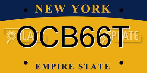 OCB66T New York License Plate