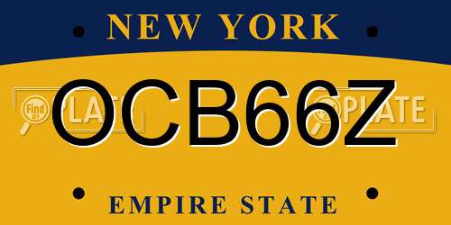 OCB66Z New York License Plate
