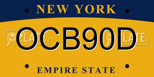 OCB90D New York License Plate