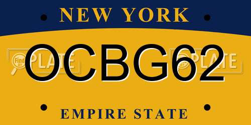 OCBG62 New York License Plate
