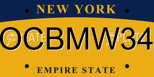 OCBMW34 New York License Plate