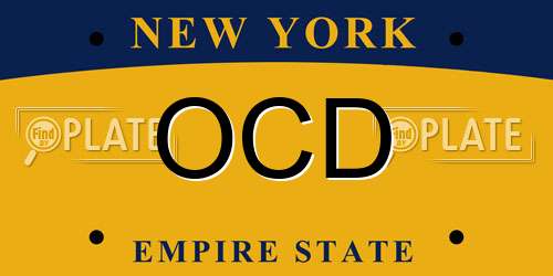 OCD New York License Plate