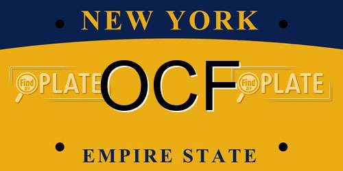 OCF New York License Plate