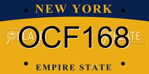 OCF168 New York License Plate