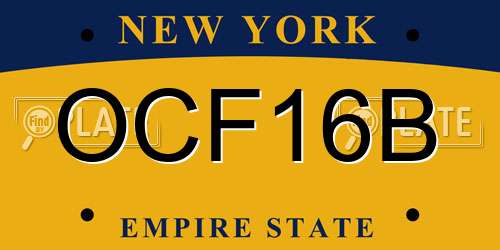 OCF16B New York License Plate