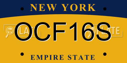 OCF16S New York License Plate