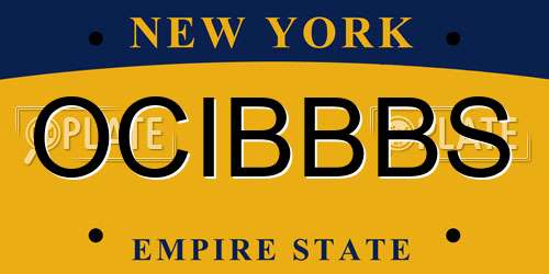 OCIBBBS New York License Plate