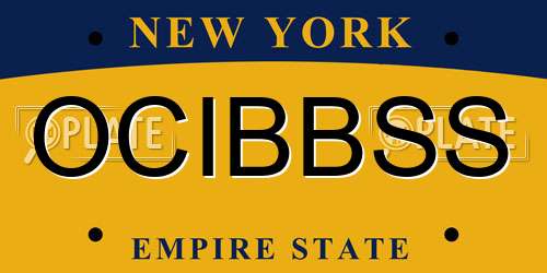 OCIBBSS New York License Plate