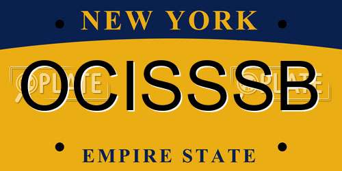 OCISSSB New York License Plate