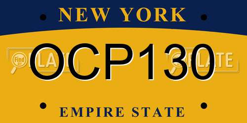 OCP130 New York License Plate