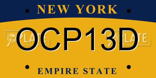 OCP13D New York License Plate