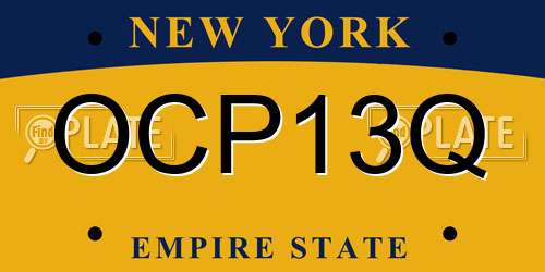 OCP13Q New York License Plate