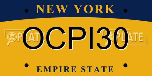 OCPI30 New York License Plate