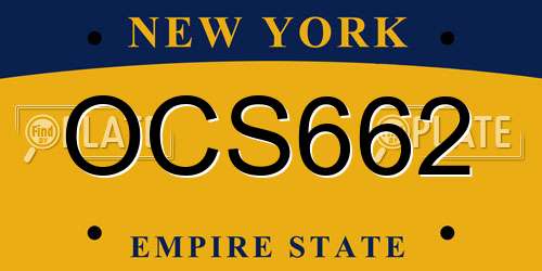 OCS662 New York License Plate