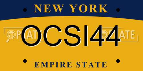OCSI44 New York License Plate