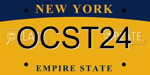 OCST24 New York License Plate