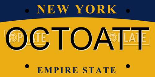 OCTOATT New York License Plate