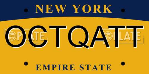 OCTQATT New York License Plate