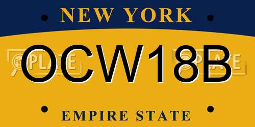 OCW18B New York License Plate