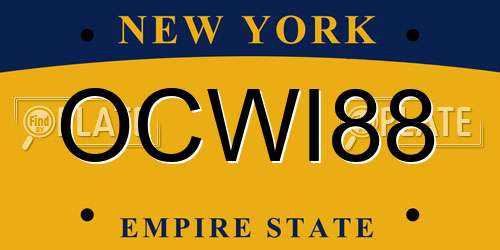 OCWI88 New York License Plate