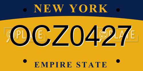 OCZ0427 New York License Plate