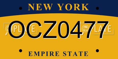 OCZ0477 New York License Plate