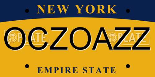 OCZOAZZ New York License Plate