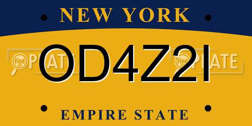 OD4Z2I New York License Plate