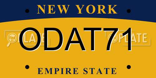 ODAT71 New York License Plate