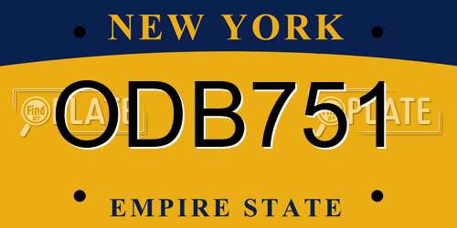 ODB751 New York License Plate