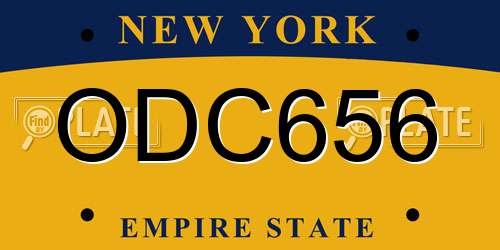 ODC656 New York License Plate