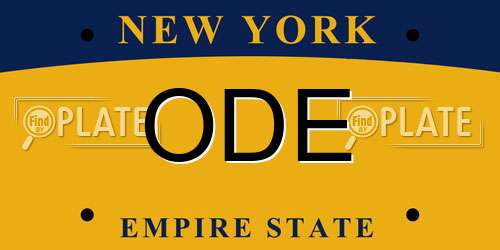 ODE New York License Plate