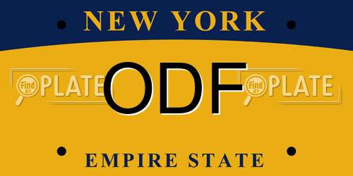 ODF New York License Plate