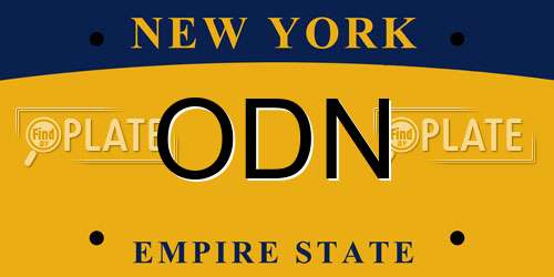 ODN New York License Plate