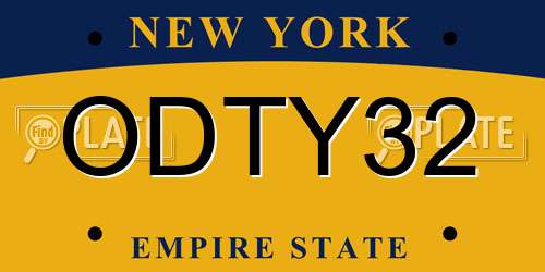 ODTY32 New York License Plate