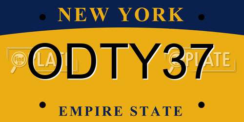 ODTY37 New York License Plate