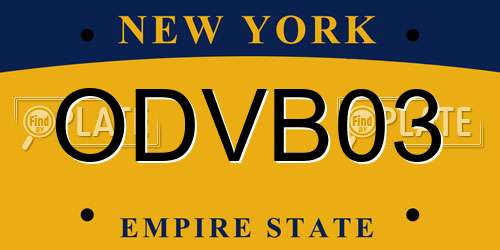 ODVB03 New York License Plate